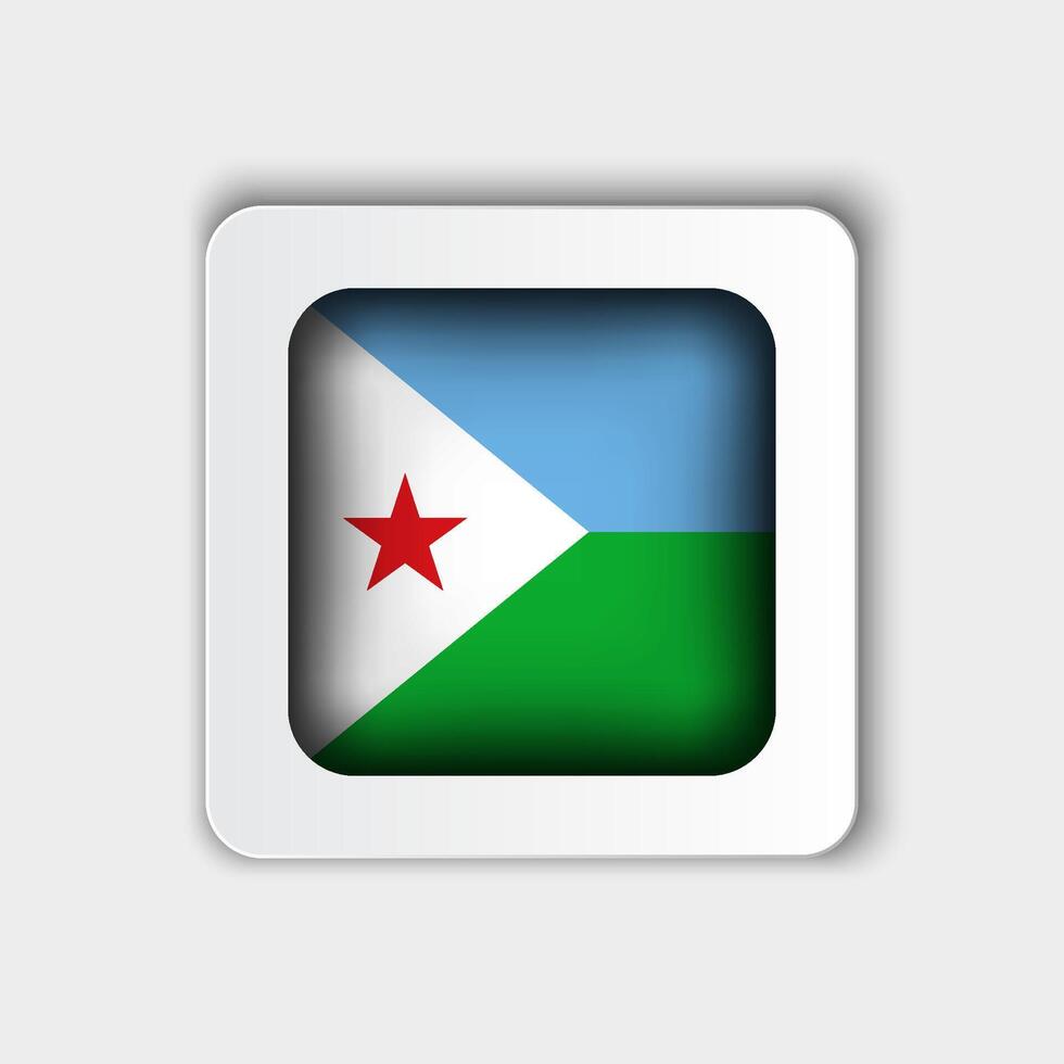 djibouti bandera botón plano diseño vector