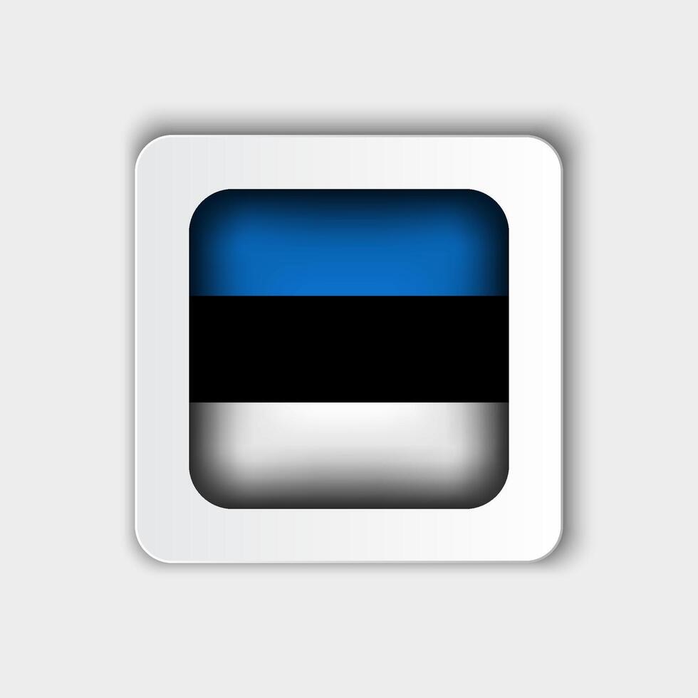 Estonia Flag Button Flat Design vector