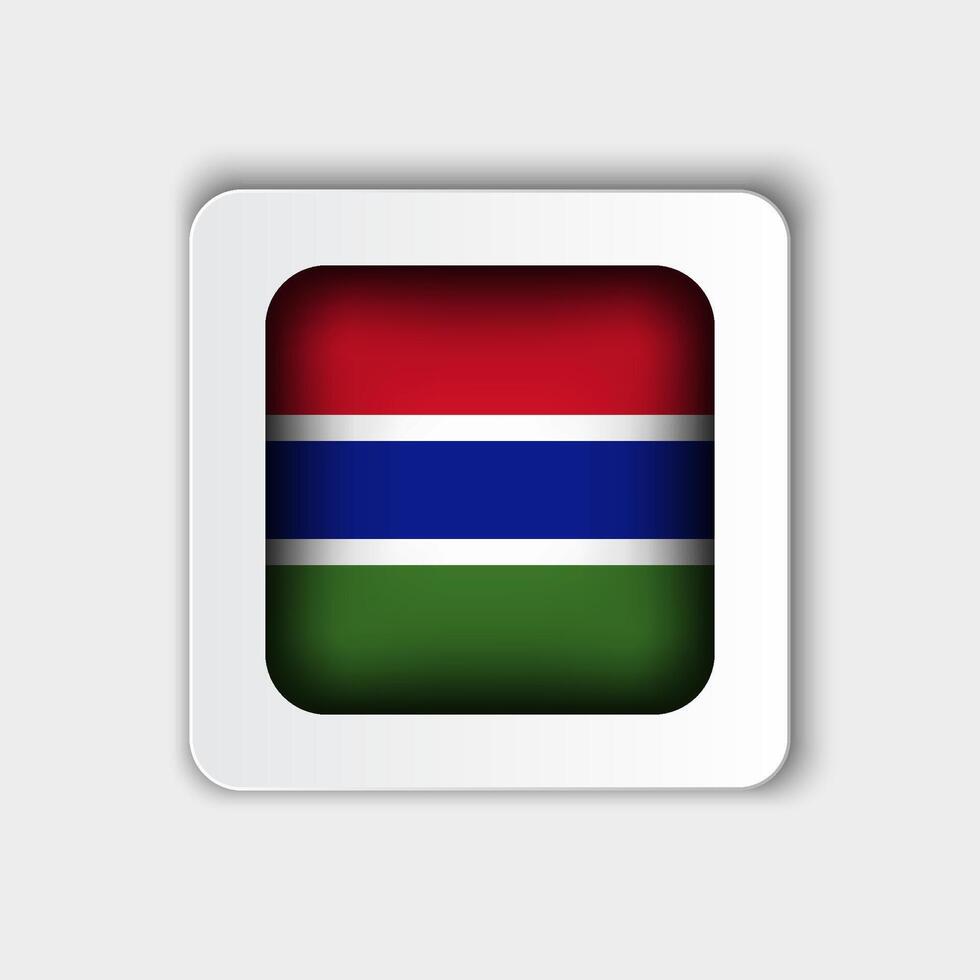 Gambia bandera botón plano diseño vector
