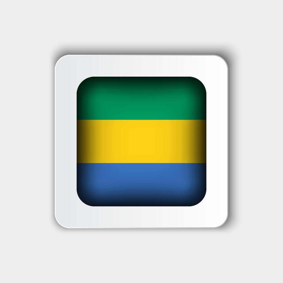 Gabon Flag Button Flat Design vector