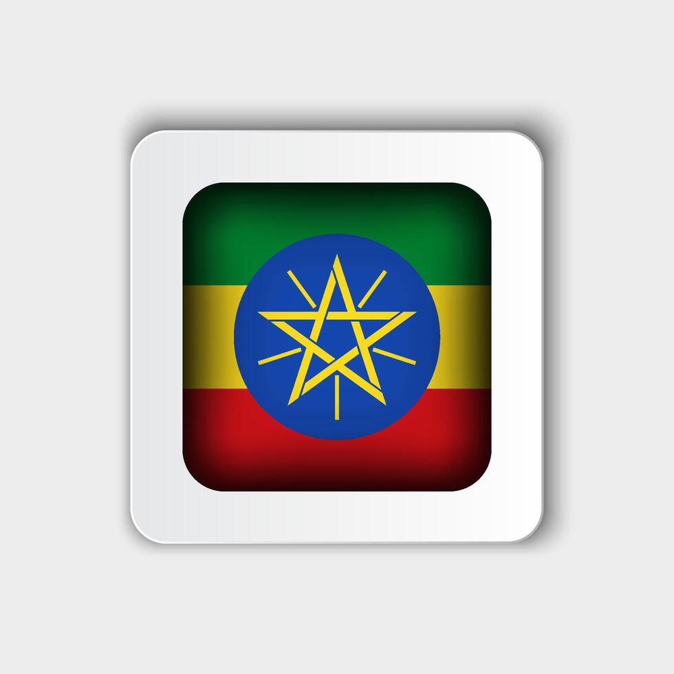 Ethiopia Flag Button Flat Design vector