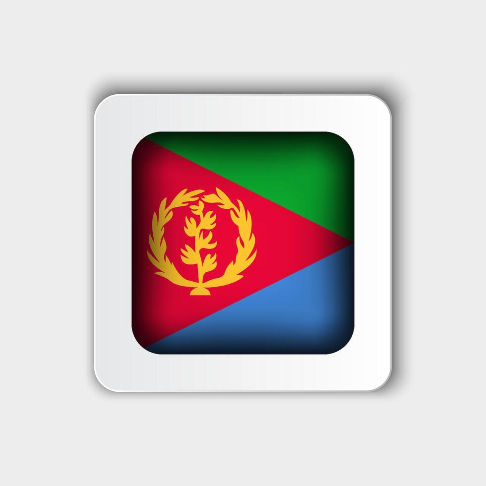 Eritrea Flag Button Flat Design vector