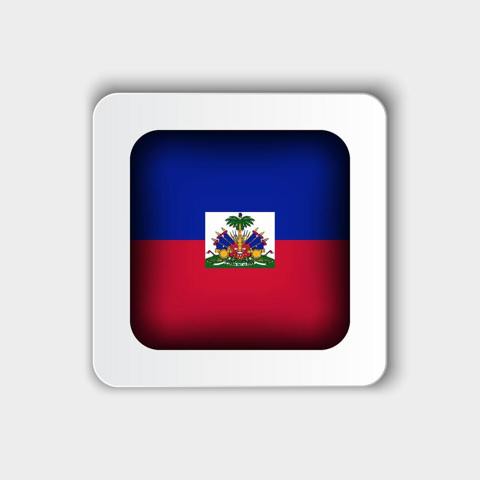Haiti Flag Button Flat Design vector