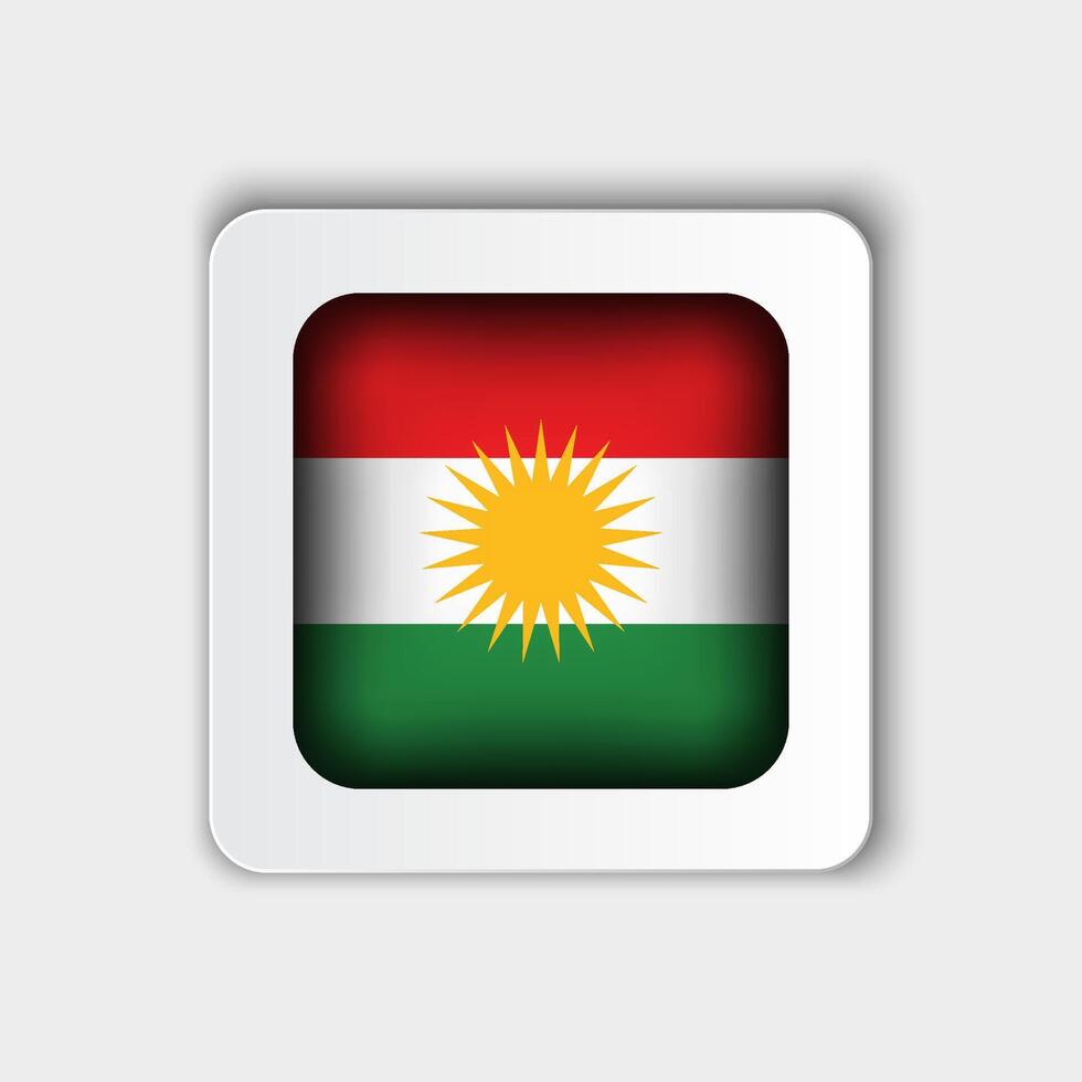 Iraqi Kurdistan Flag Button Flat Design vector