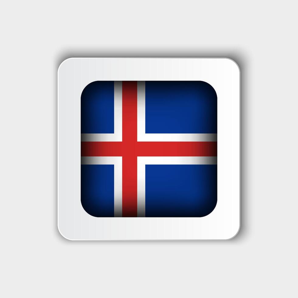 Islandia bandera botón plano diseño vector