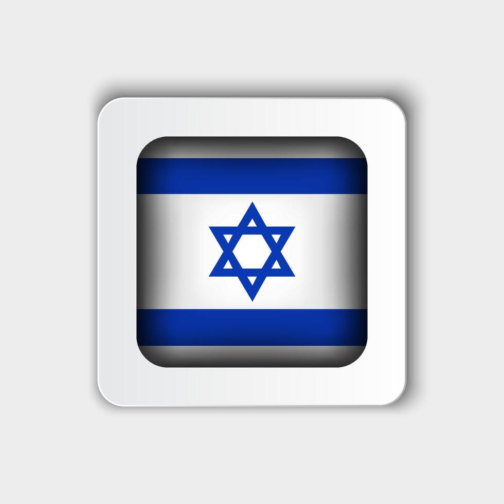 Israel Flag Button Flat Design vector