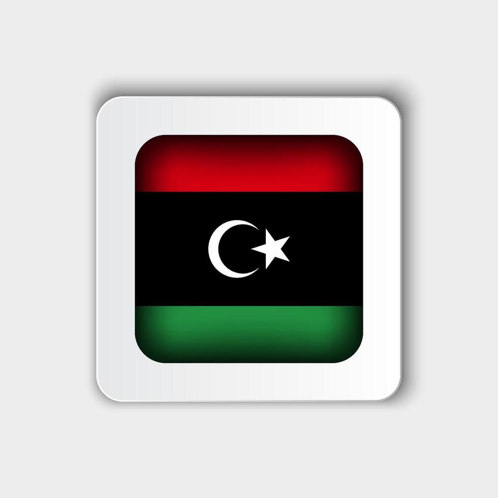 Libya Flag Button Flat Design vector