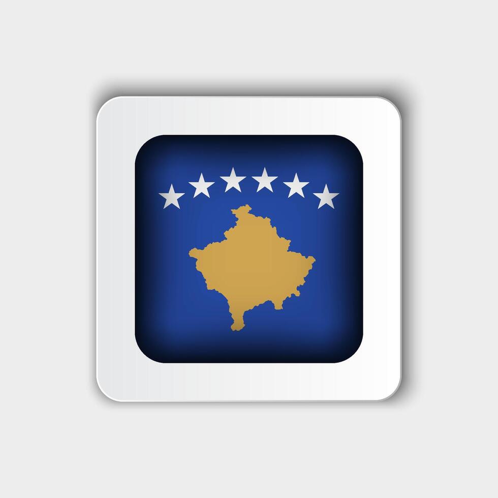 Kosovo Flag Button Flat Design vector
