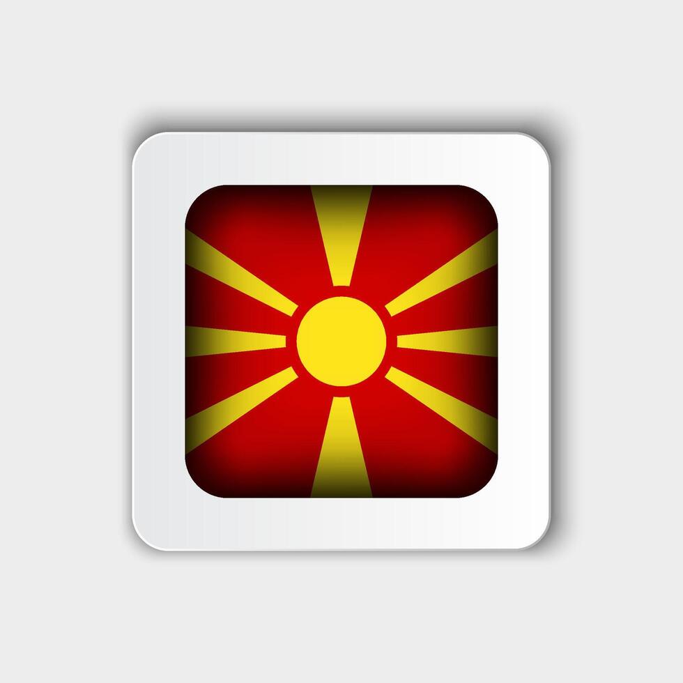 macedonia bandera botón plano diseño vector