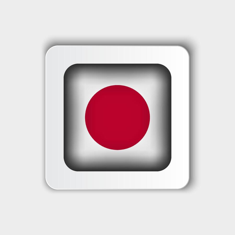 Japón bandera botón plano diseño vector
