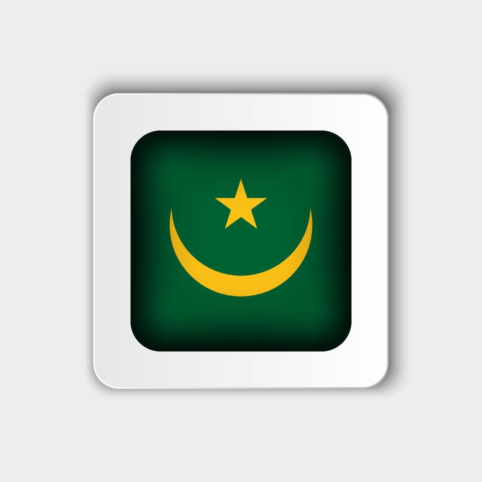 Mauritania Flag Button Flat Design vector