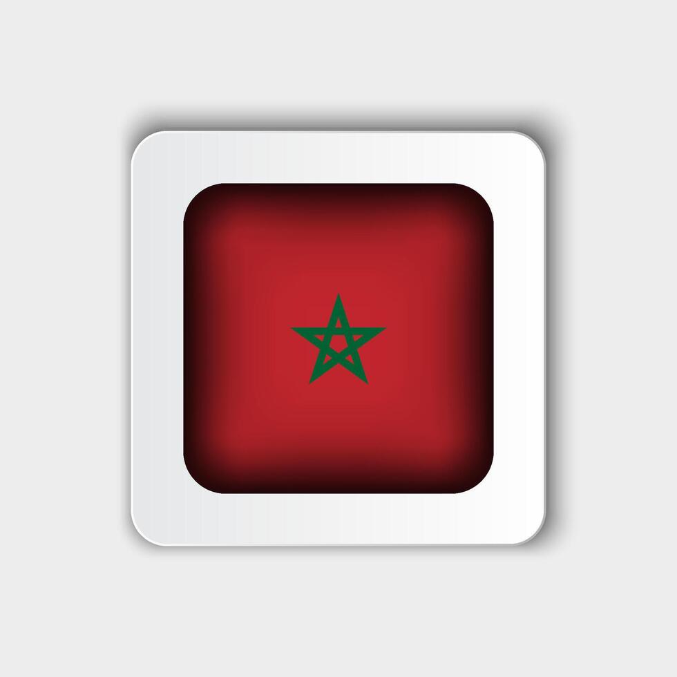 Morocco Flag Button Flat Design vector