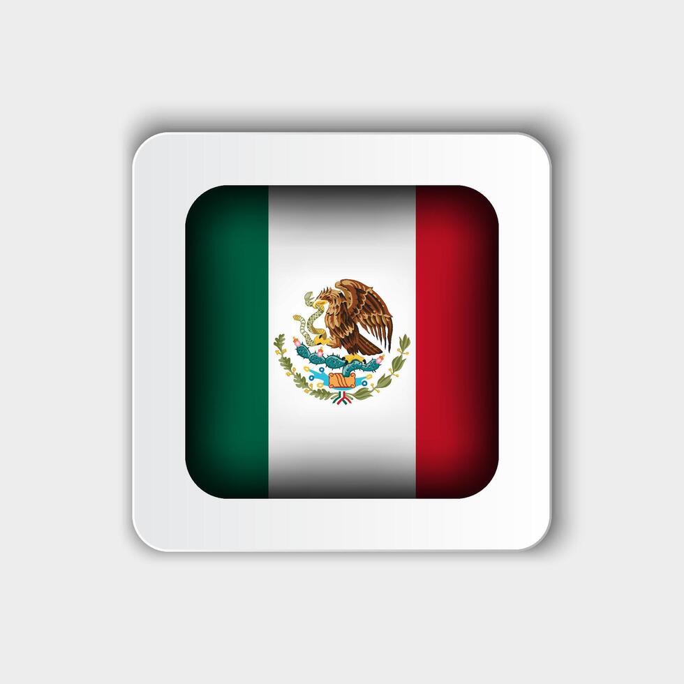 Mexico Flag Button Flat Design vector