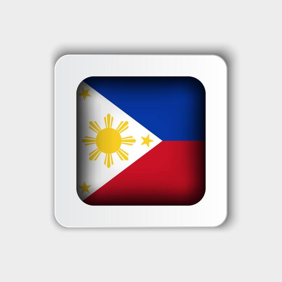 Filipinas bandera botón plano diseño vector