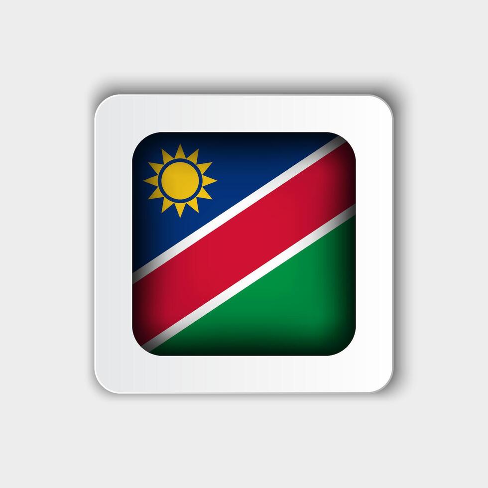 Namibia Flag Button Flat Design vector