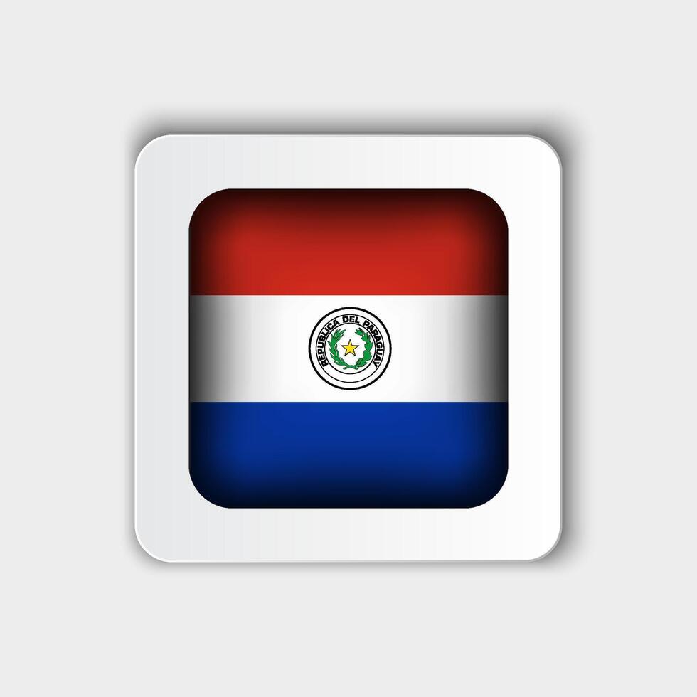 paraguay bandera botón plano diseño vector