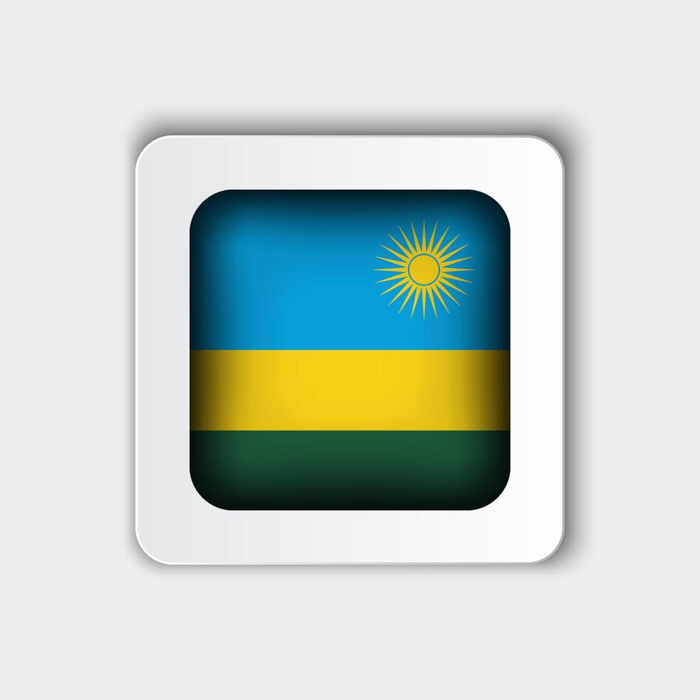 Rwanda Flag Button Flat Design vector