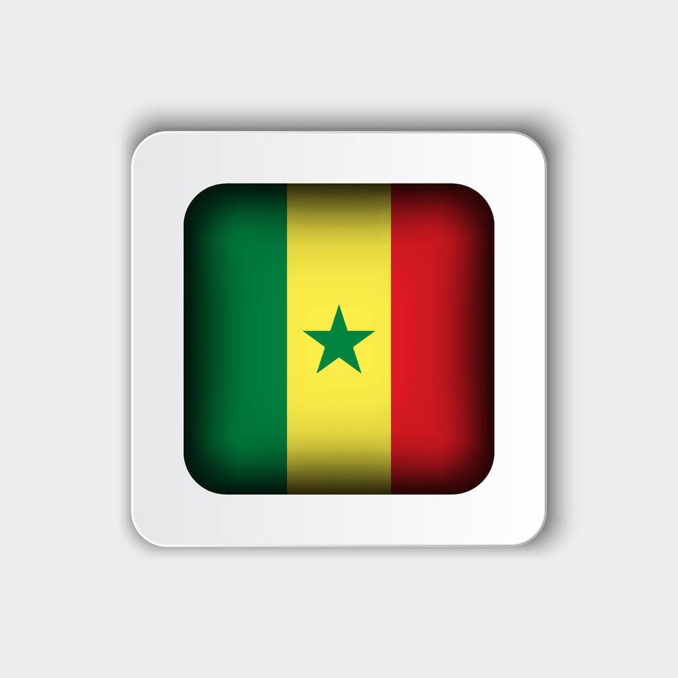 Senegal Flag Button Flat Design vector