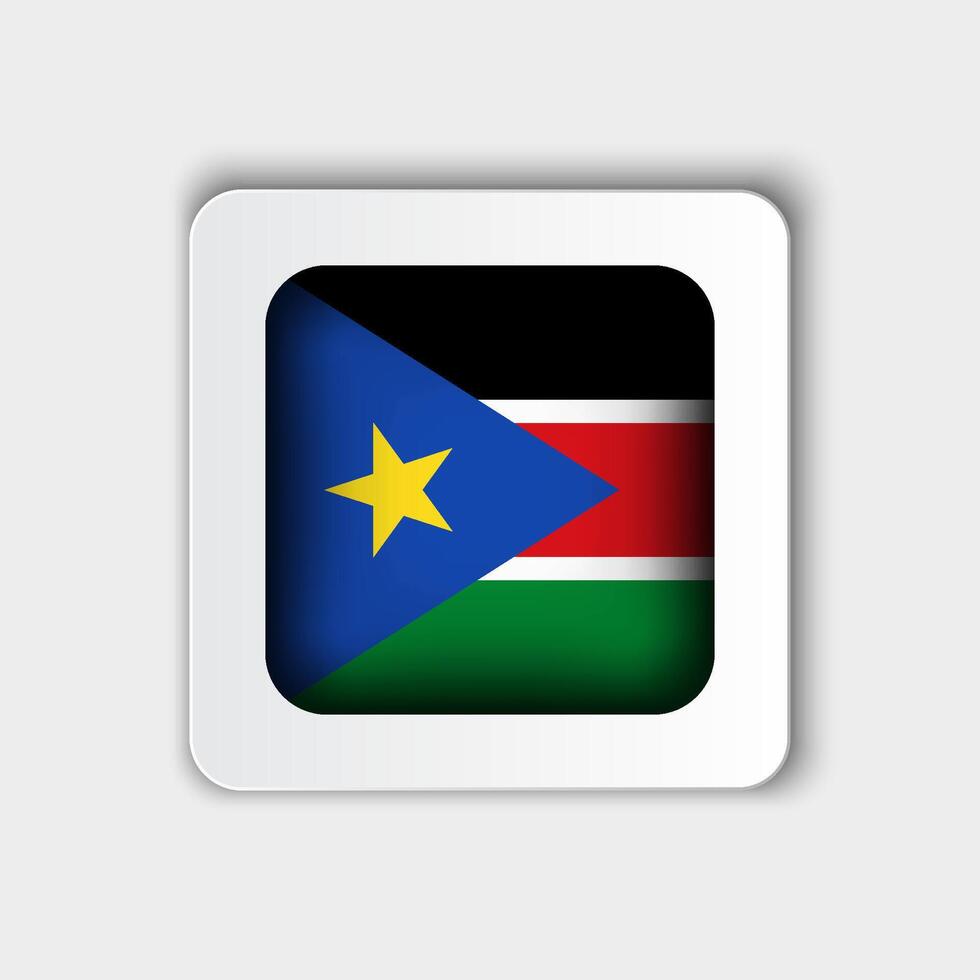 South Sudan Flag Button Flat Design vector