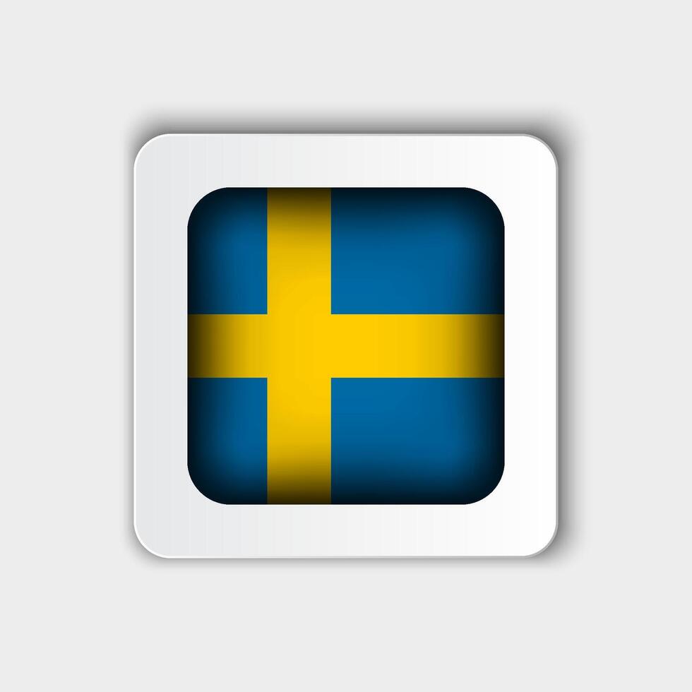 Sweden Flag Button Flat Design vector