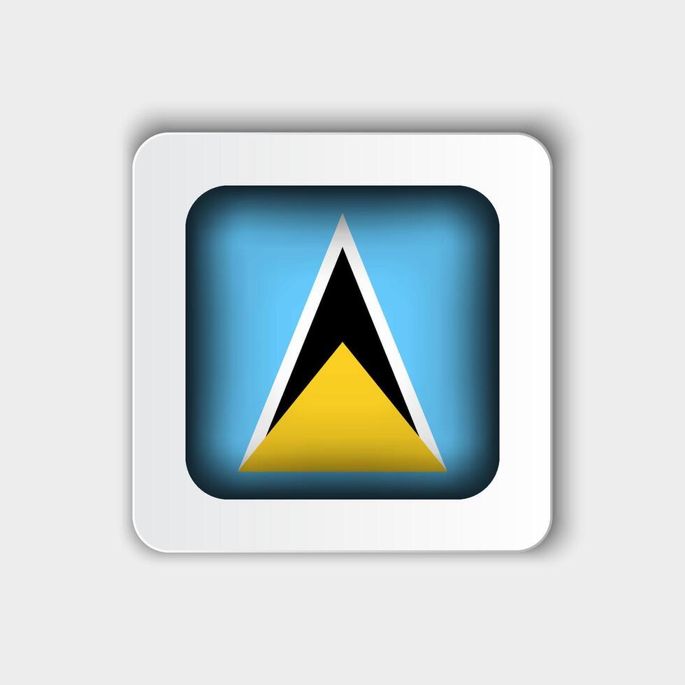 Saint Lucia Flag Button Flat Design vector