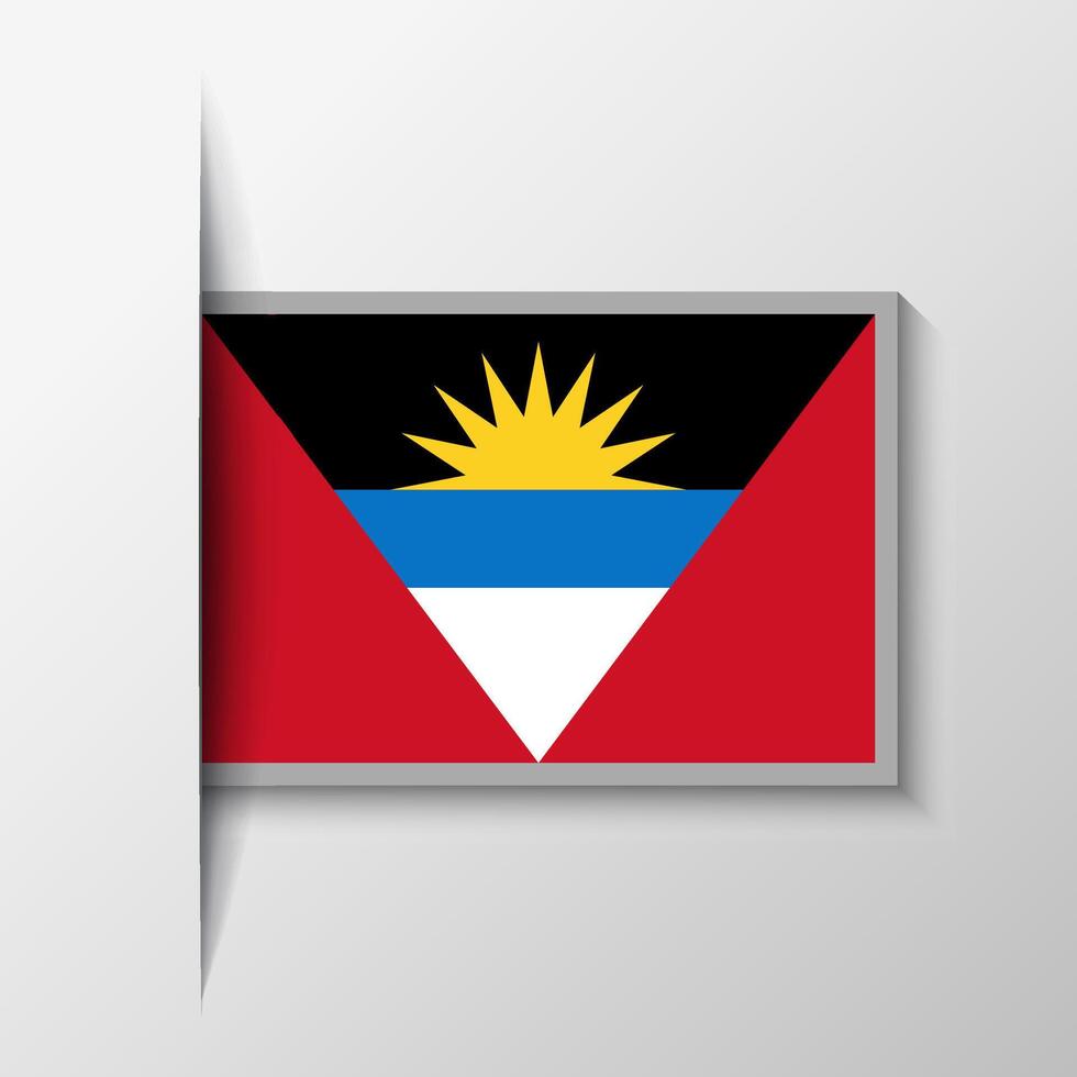 Vector Rectangular Antigua and Barbuda Flag Background