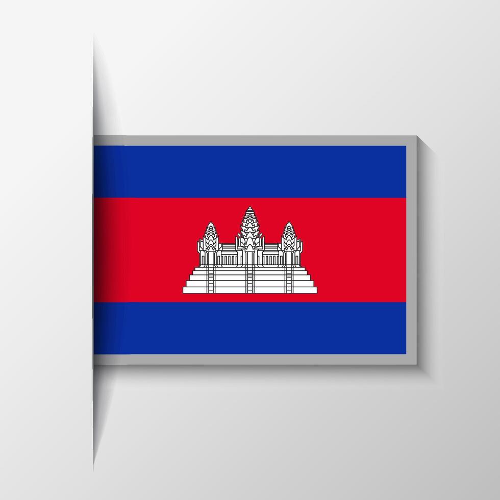 Vector Rectangular Cambodia Flag Background