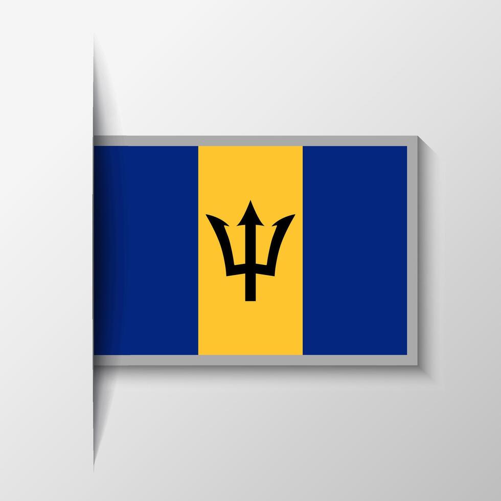 Vector Rectangular Barbados Flag Background