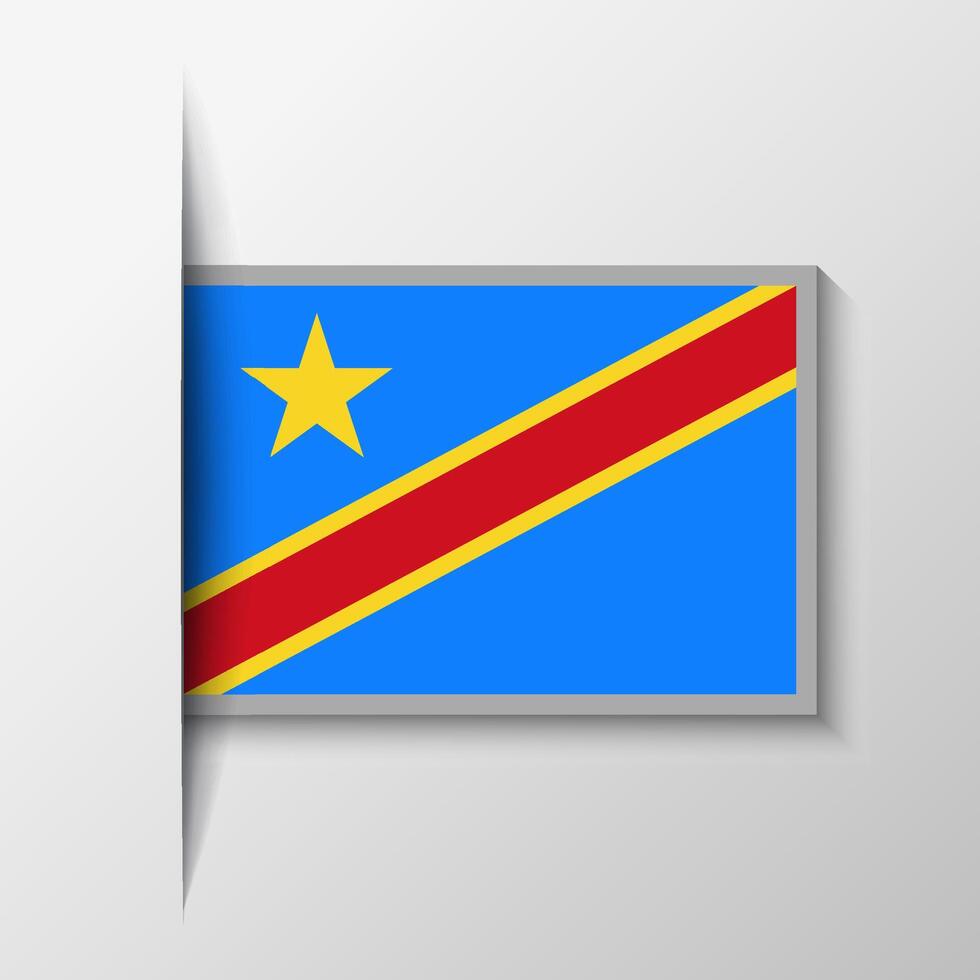 Vector Rectangular Democratic Republic of the Congo Flag Background