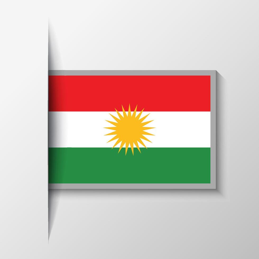 Vector Rectangular Iraqi Kurdistan Flag Background