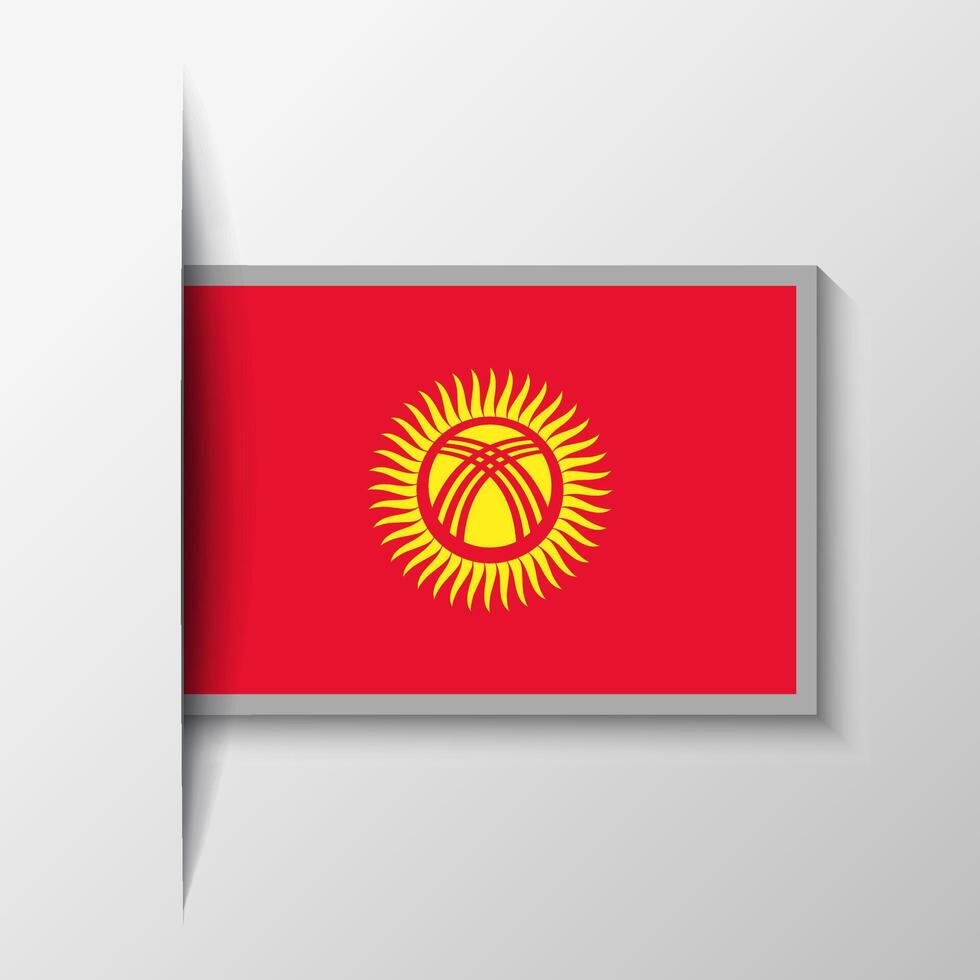 Vector Rectangular Kyrgyzstan Flag Background