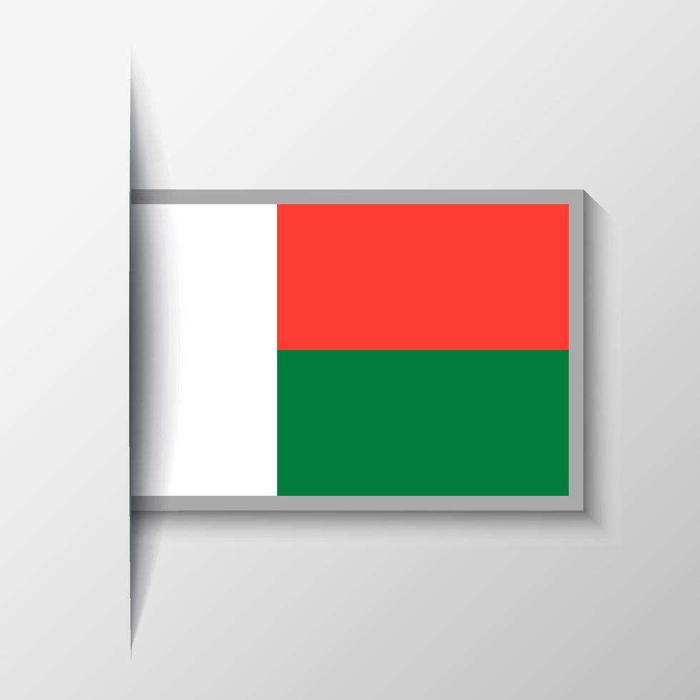 vector rectangular Madagascar bandera antecedentes