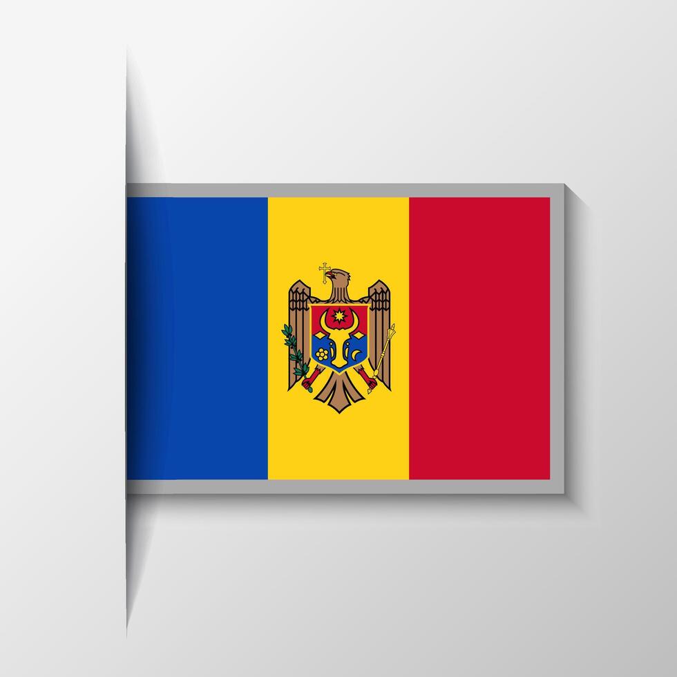 Vector Rectangular Moldova Flag Background