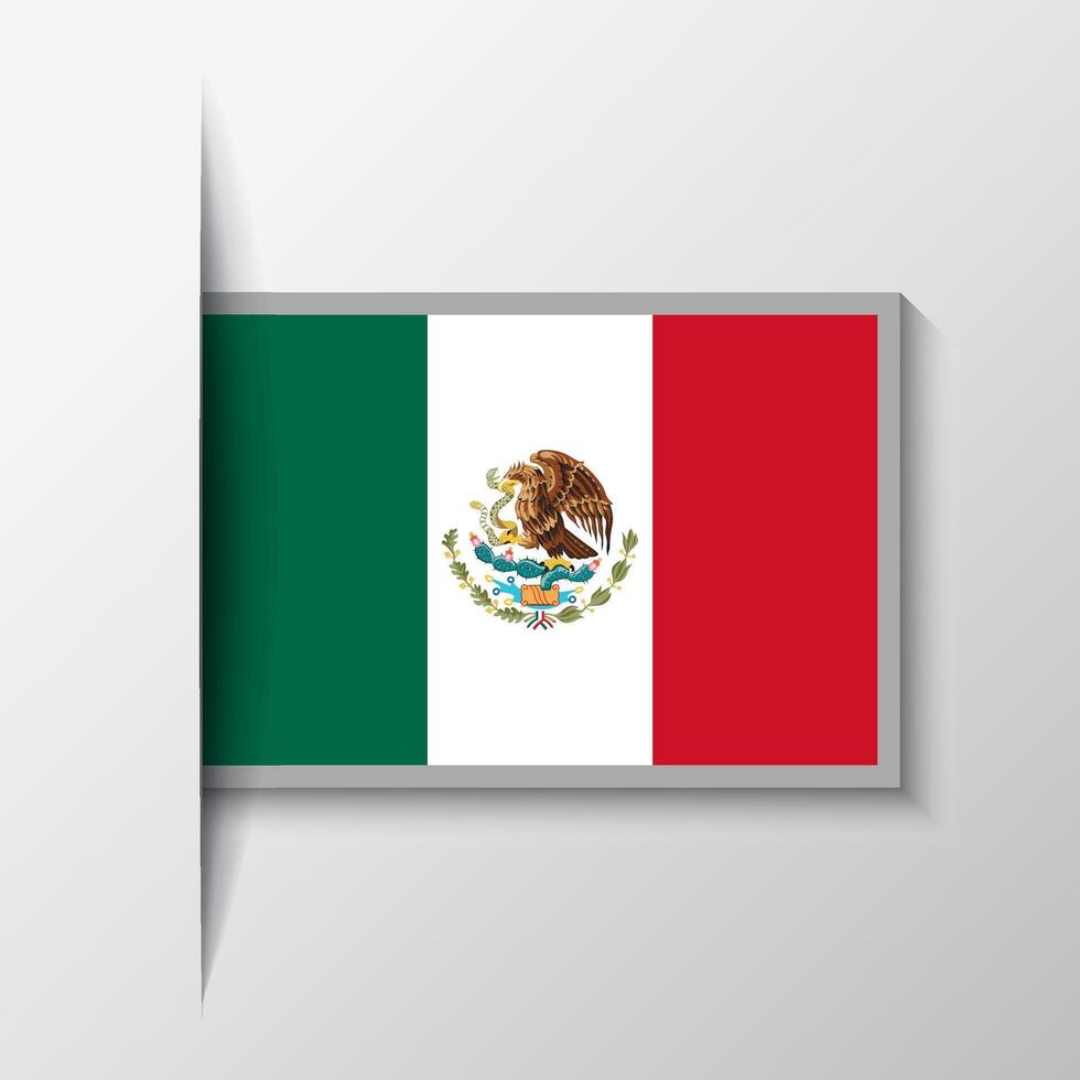 Vector Rectangular Mexico Flag Background
