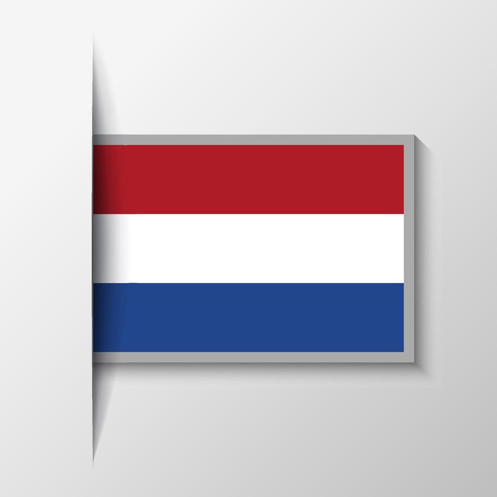 Vector Rectangular Netherlands Flag Background