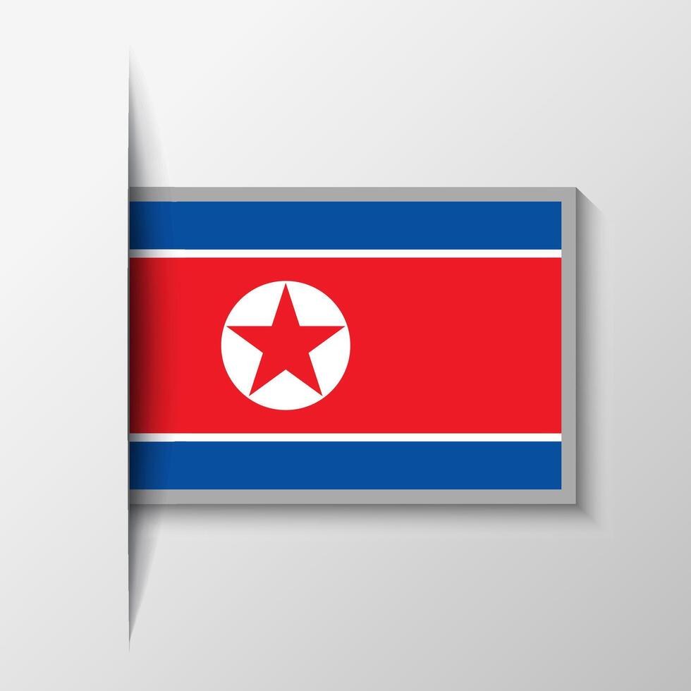 Vector Rectangular North Korea Flag Background