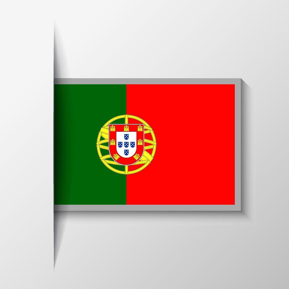 Vector Rectangular Portugal Flag Background