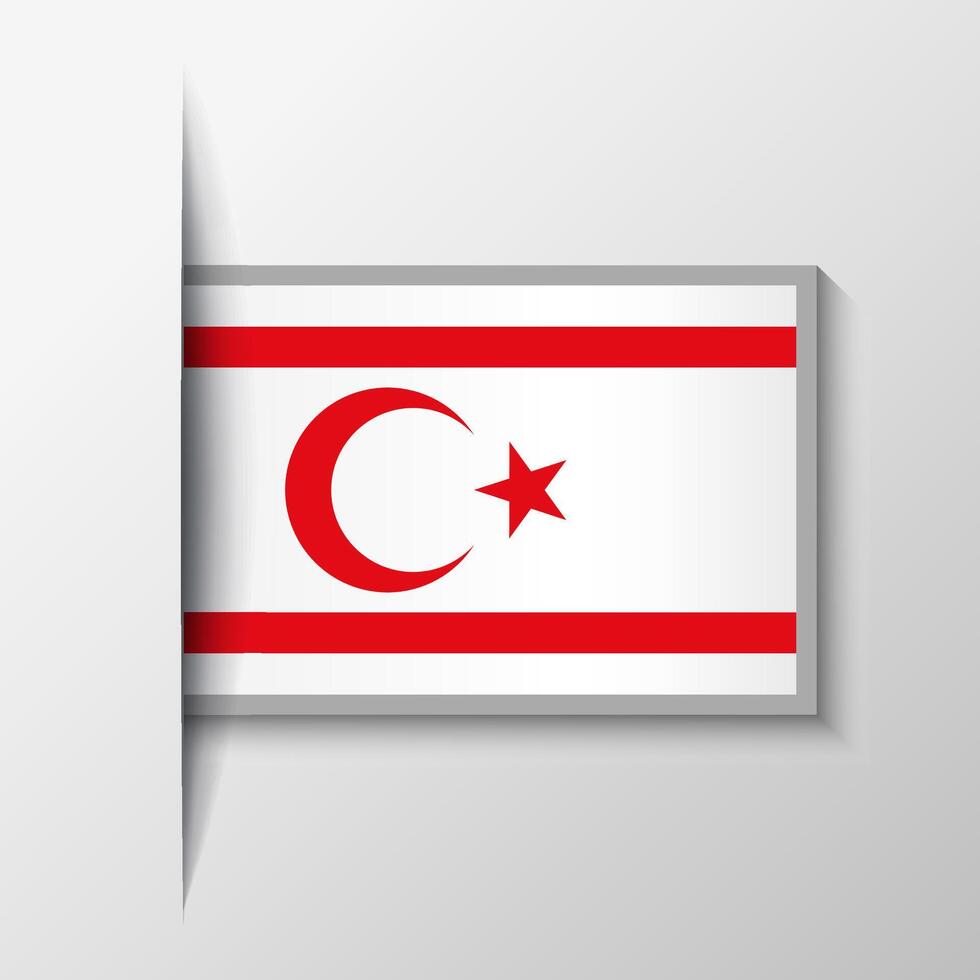 Vector Rectangular Northern Cyprus Flag Background