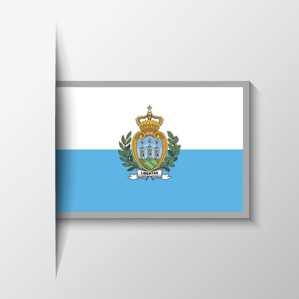 Vector Rectangular San Marino Flag Background