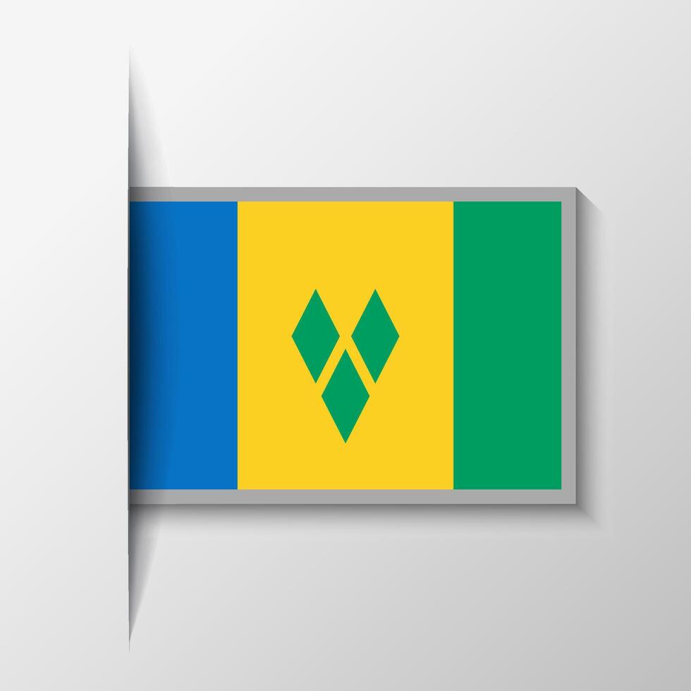 Vector Rectangular Saint Vincent and the Grenadines Flag Background