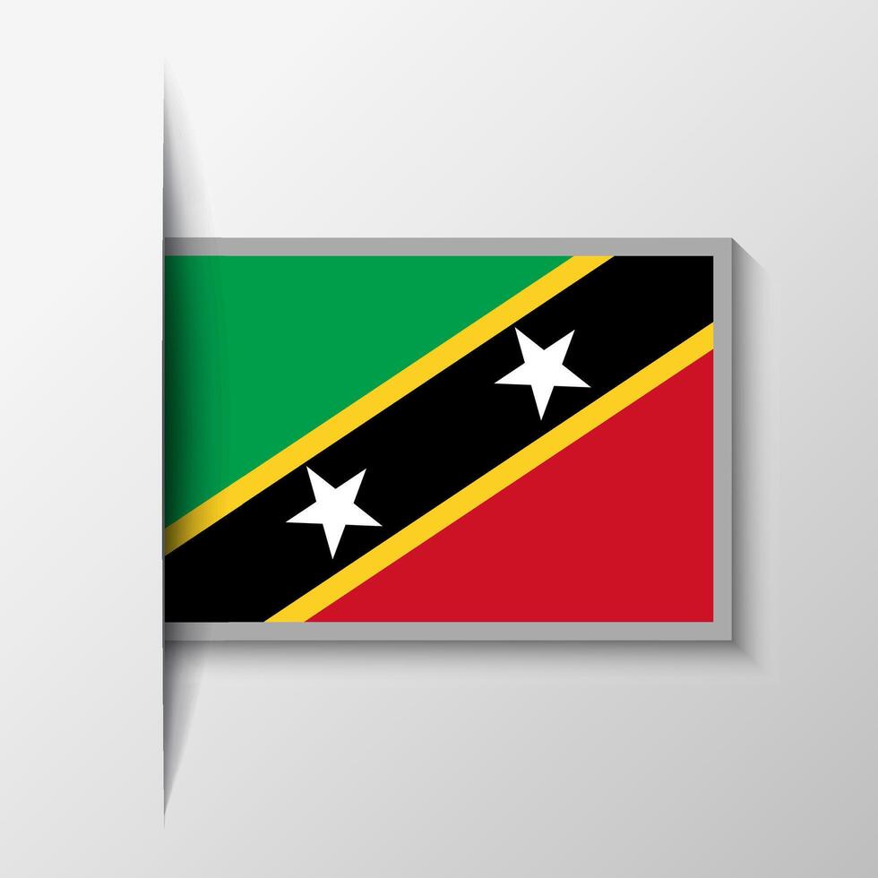 Vector Rectangular Saint kitts and Nevis Flag Background