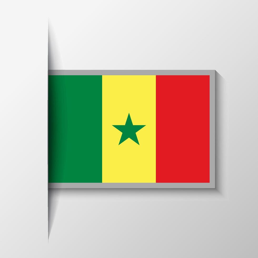 Vector Rectangular Senegal Flag Background