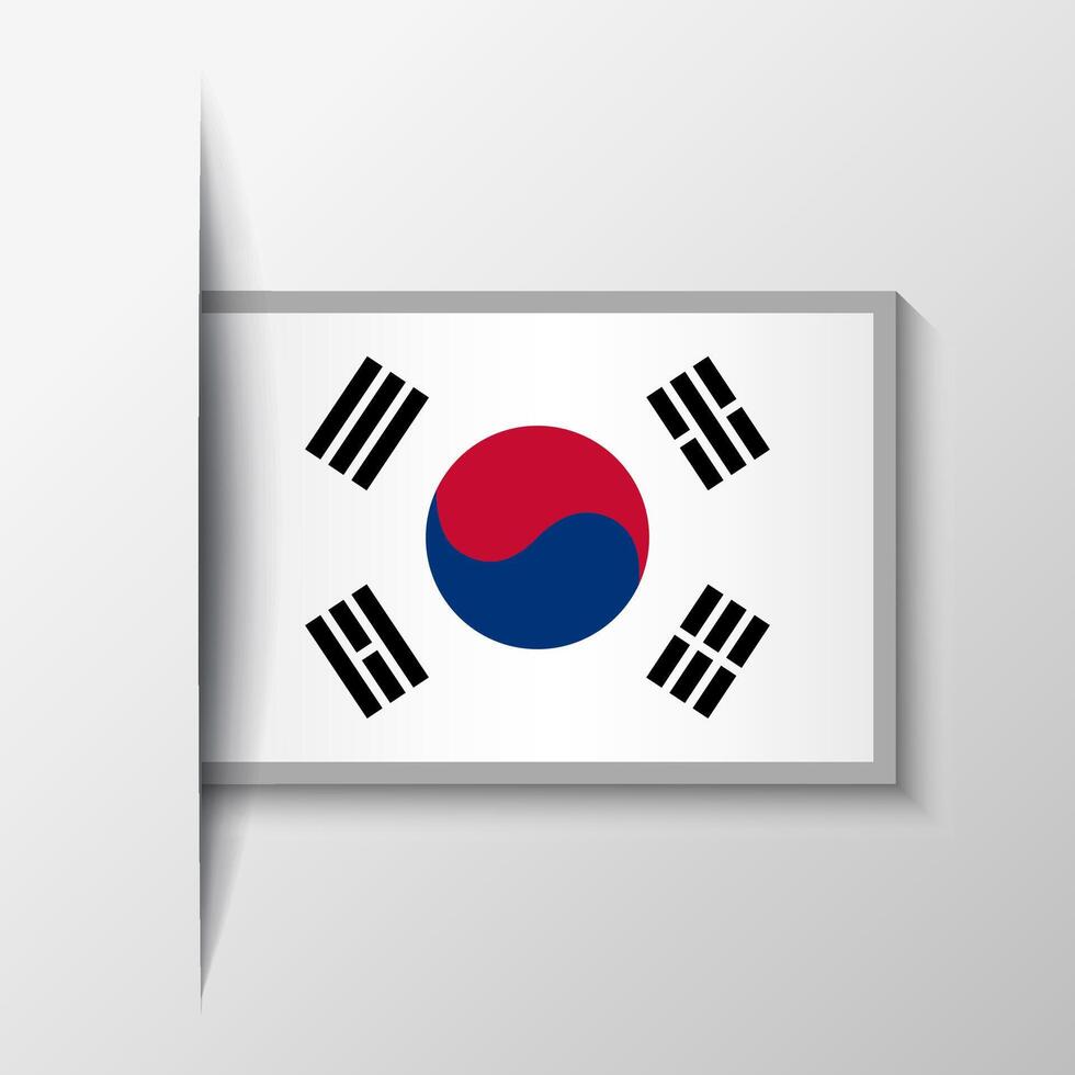 Vector Rectangular South Korea Flag Background