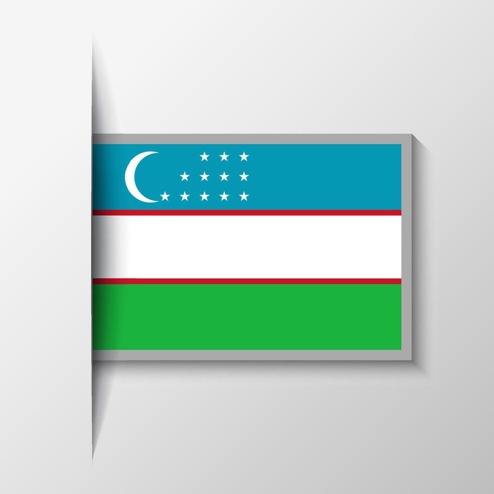 Vector Rectangular Uzbekistan Flag Background