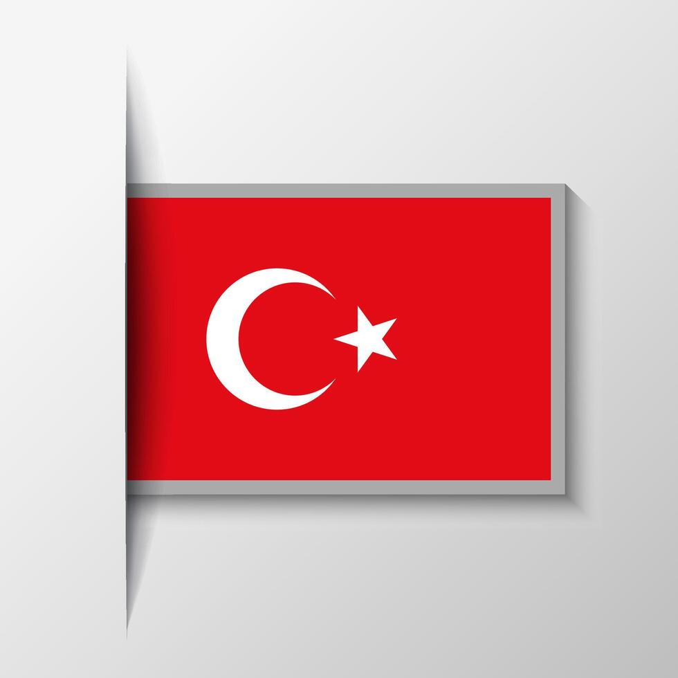 Vector Rectangular Turkey Flag Background