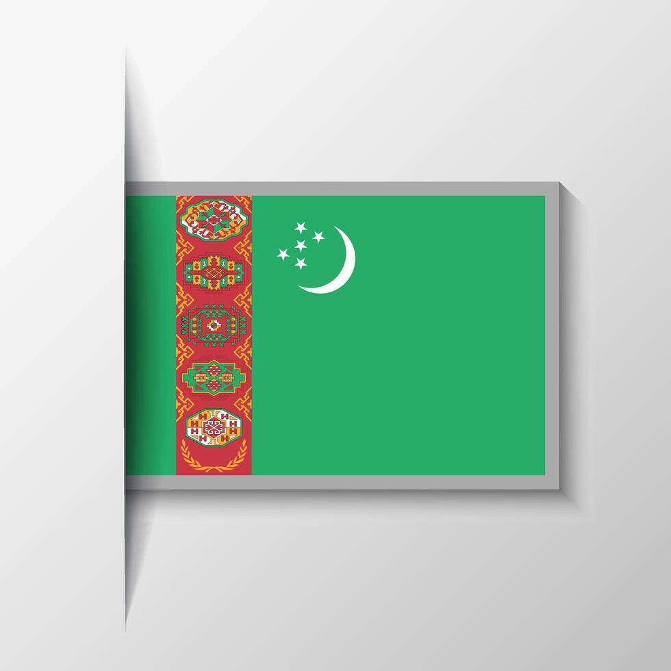 Vector Rectangular Turkmenistan Flag Background