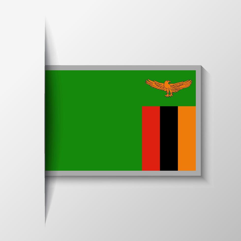 Vector Rectangular Zambia Flag Background