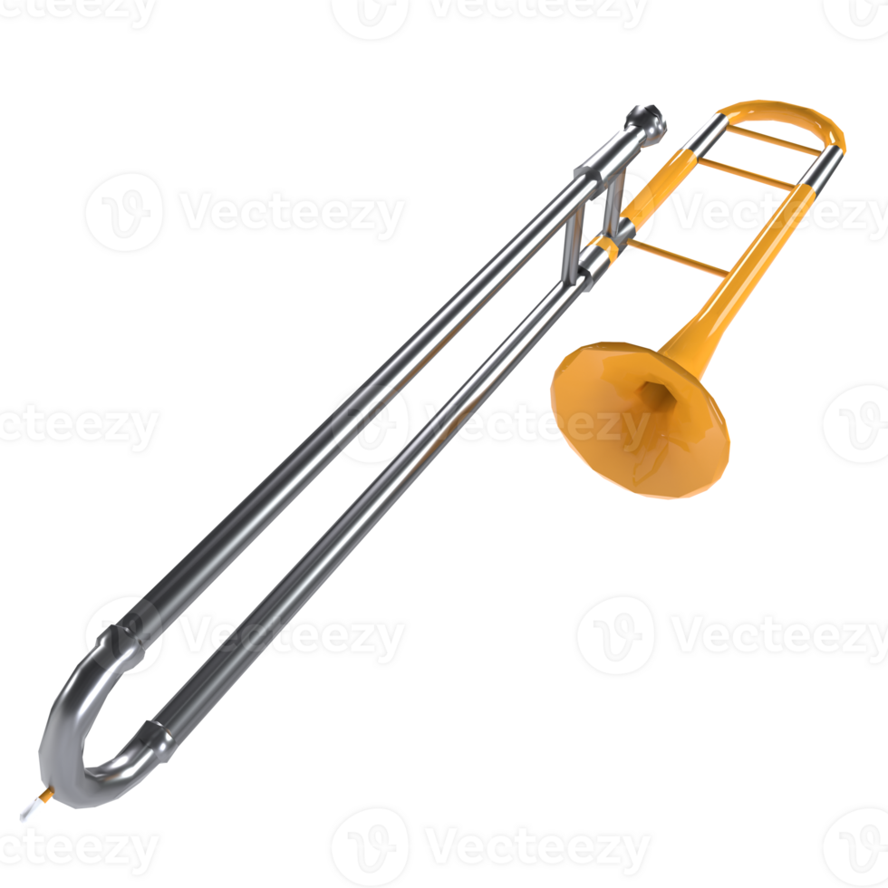 Trombone isolated on transparent png