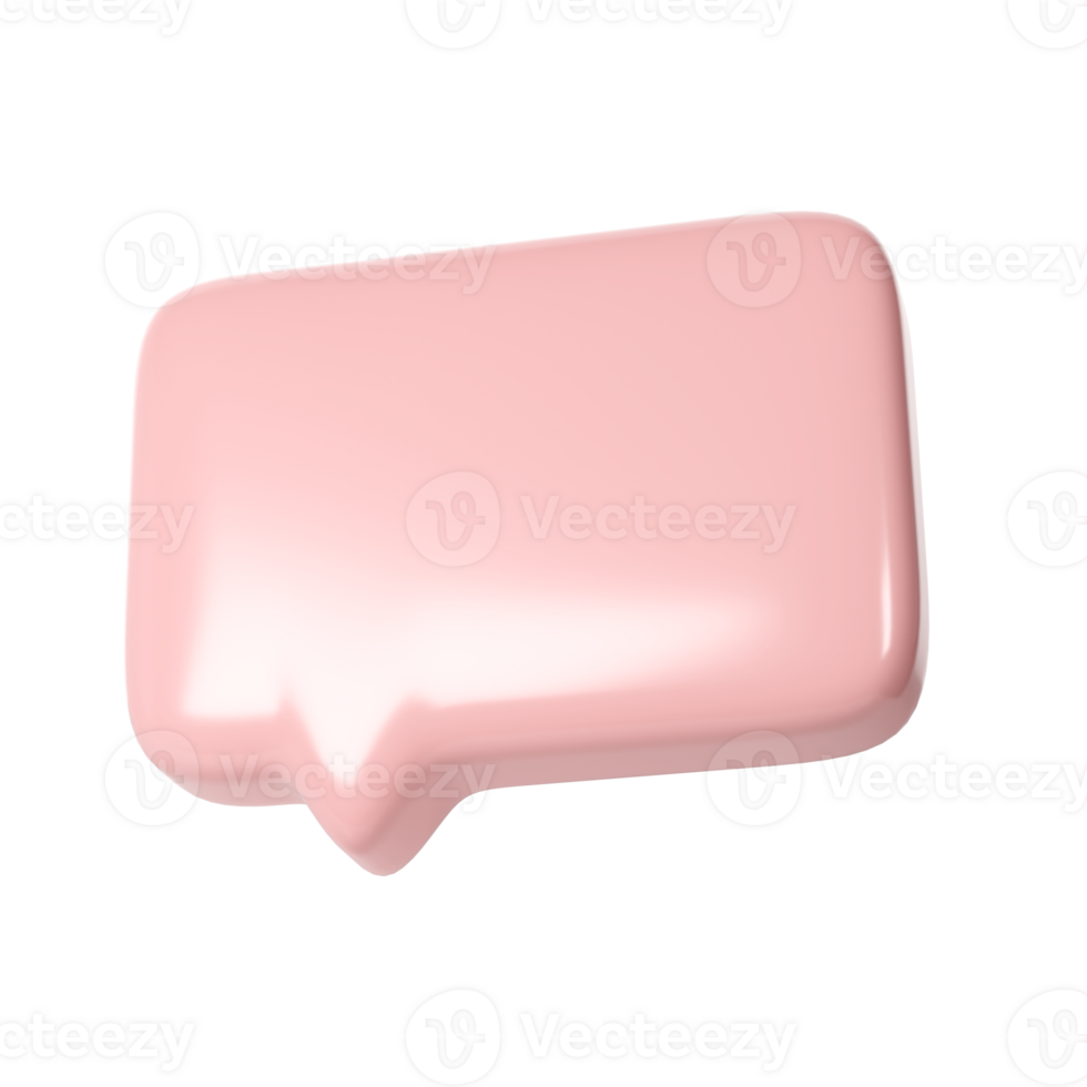 3D pink text bubble frame png