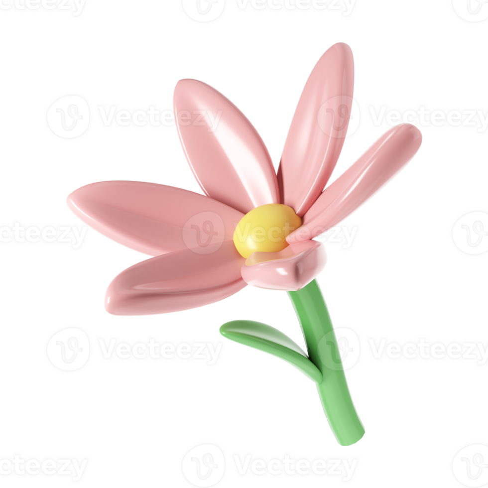 3d rosa vår körsbär blomma blomma transparent. Inklusive kronblad, och knopp. grafisk söt element design för webb, hälsning kort png